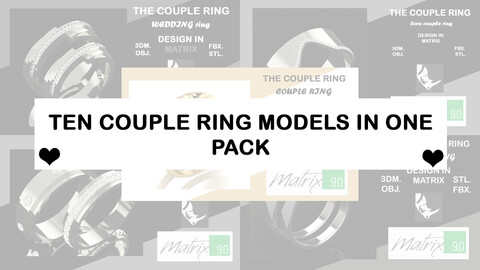 TEN COUPLE RING MODELS IN ONE PACK