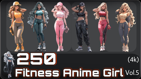 +250 Fitness Anime Girl Concept (4k)