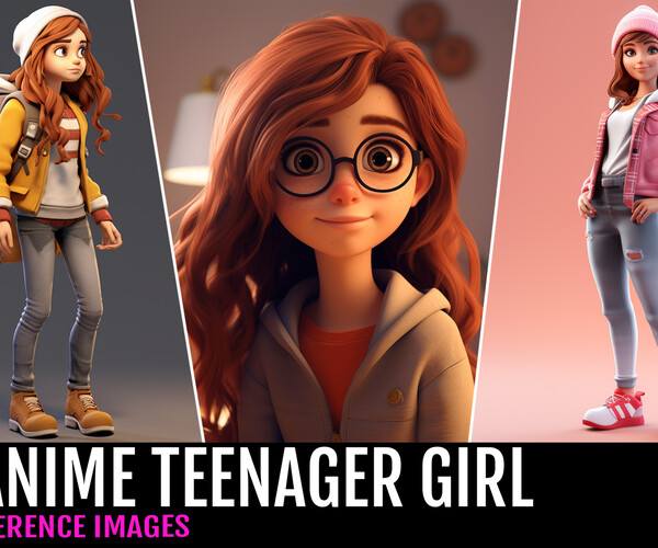 ArtStation - 200 ANIMATION TEENAGER GIRL | Artworks