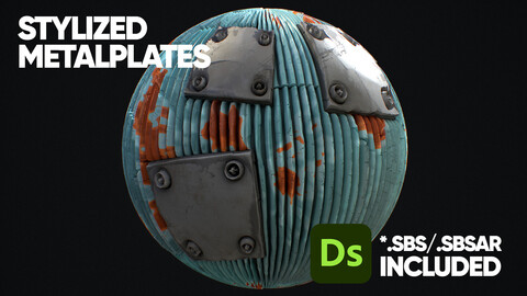 Stylized Metal Plates Material