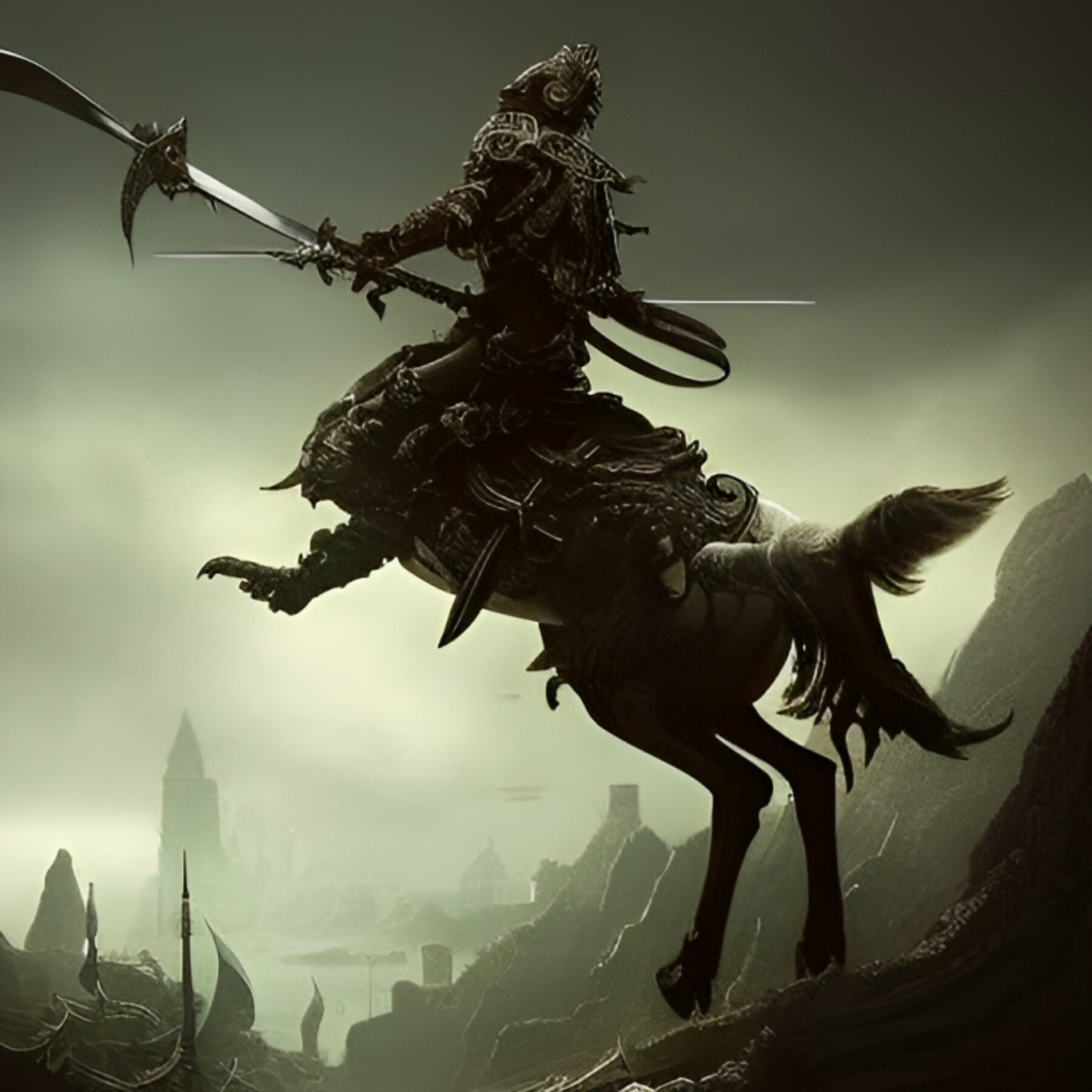 ArtStation - Warrior riding headless horse | Artworks