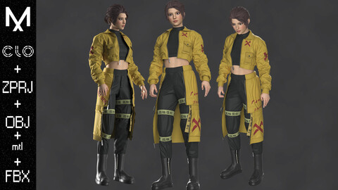 Sci-Fi Outfit Female OBJ mtl FBX ZPRJ