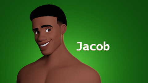 Jacob stylised male character with muscular body