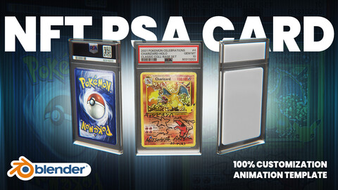 Ultra Realistic Psa Nft Card Case Animation Template + looping animation (Blender)