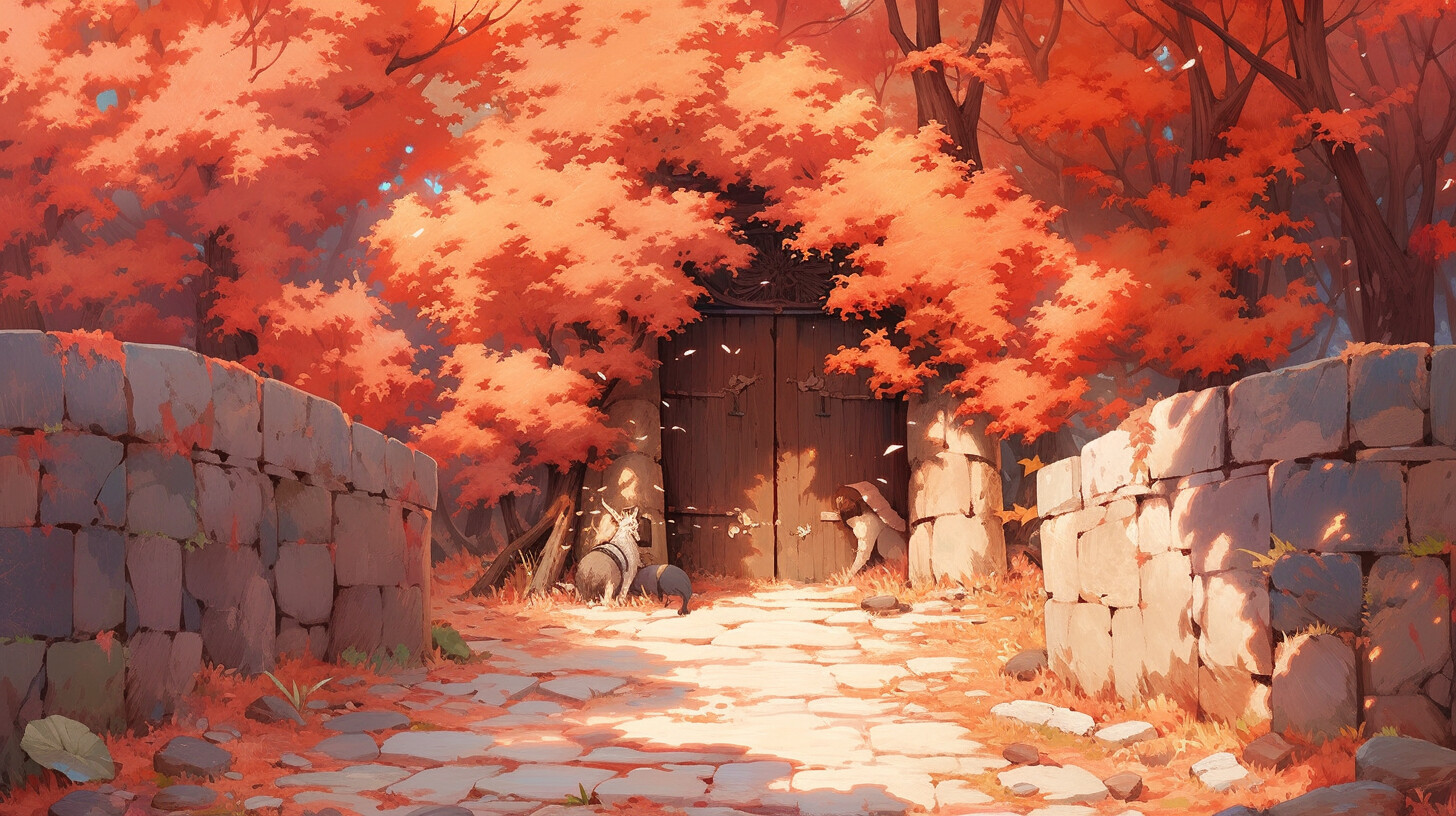 Autumn Anime Scenery Ultra HD Desktop Background Wallpaper for : Widescreen  & UltraWide Desktop & Laptop