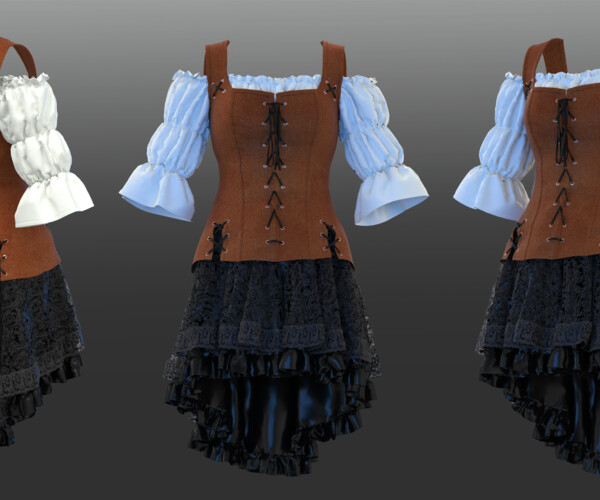 ArtStation - Medieval Corset Lace Dress