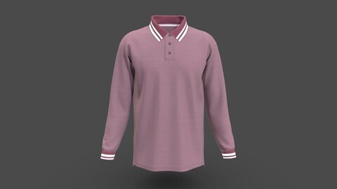 Men Long Sleeve Fashion Polo Shirt