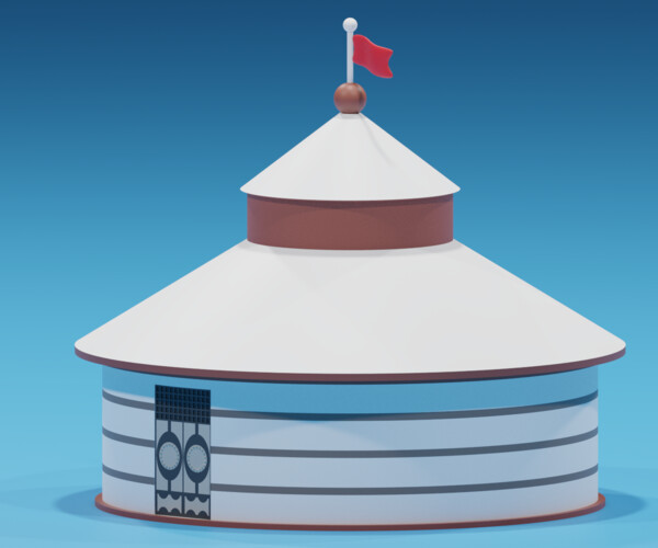 ArtStation - Cartoon Mongolian Yurt 1 3D model | Resources