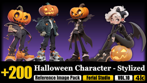 200 Halloween Character - Stylized Reference Image Pack v.10