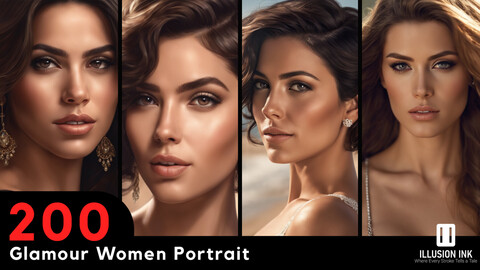 200 Glamour Women Portrait Reference Pictures