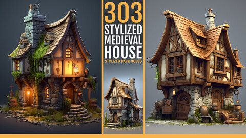 303 Stylized Medieval House VOL56