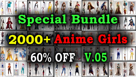 2000+ SPECIAL BUNDLE (Anime Girls Images Reference Pack)  - 4K Resolution - V.05