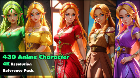 430 Anime Character(Zelda) Reference Pack _ 4k