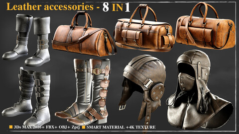 Leather accessories/ Marvelous Designer / 4k Textures/Smart material