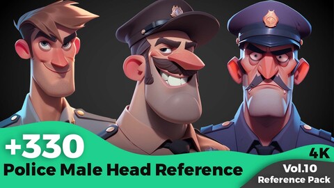 +330 Police Male Head References (4k)