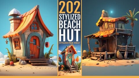 202 Stylized Beach Hut VOL57