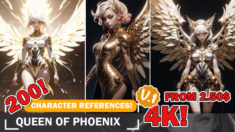 200 Queen of Phoenix Beauty Styles V1 | 4K Reference Art Collection | Creative Inspiration