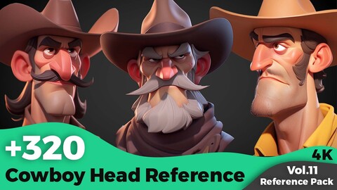 +320 Cowboy Head References (4k)