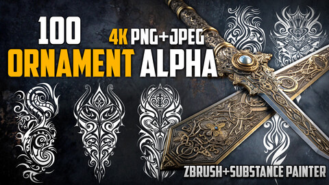 100 Ornament Alpha (PNG & JPEG Files)-4K- High Quality