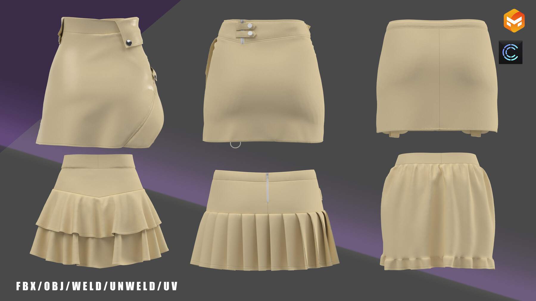 ArtStation - shorts/skirt/clo3d/marvelous | Game Assets