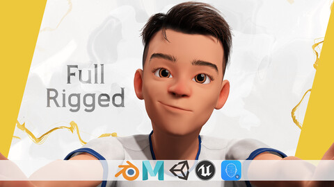 Cartoon Cool Kid - Rigged 3D Model of a Young Teen