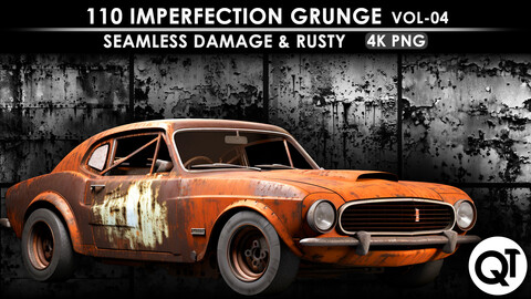 QT Studio - Imperfection Grunge VOL 04 - 110 Seamless Damage & Rusty