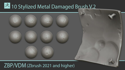 Stylized Metal Damaged Brushes V.2