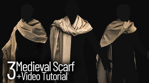 3 Medieval Scarf - marvelous/ clo3D+Video Tutorial