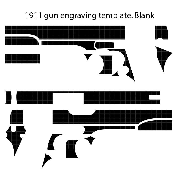 ArtStation - 1911 Gun engraving blank template vector, svg, dxf, laser  engraving, cnc cutting file
