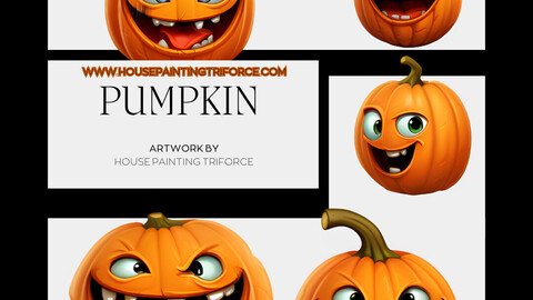 Pumpkin Drawing Clip art set of 5