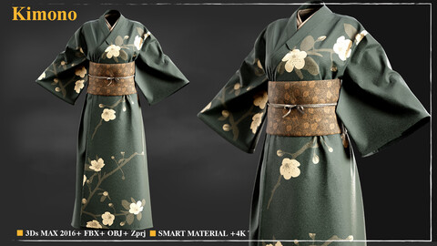 Kimono 003 / Marvelous Designer / 4k Textures/Smart material