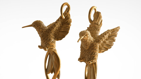 Hummingbird Earrings 3D-print  file