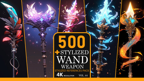 Stylized Wand Weapon Vol.44-4K|Stylized References Pack