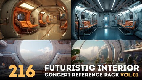 216 arts - Futuristic Interior - Concept Reference Pack Vol.01 - More Than 6K Resolution