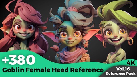 +380 Goblin Female Head References (4k)