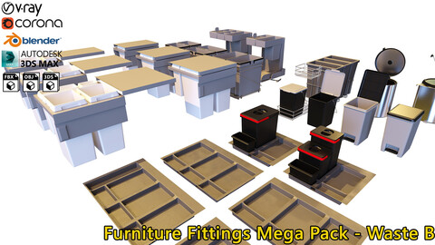 Furniture Fittings Mega Pack - Waste Bins