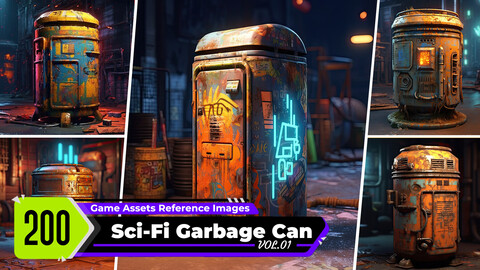 Sci-Fi Garbage Can VOL.01 | Game Assets | 4K Reference Images