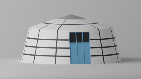 Cartoon Mongolian Yurt 2 3D model