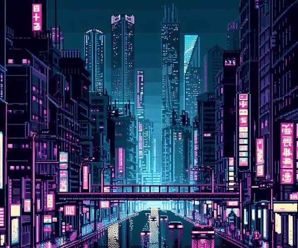 ArtStation - Pixelart Cyberpunk City | Artworks