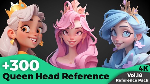 +300 Queen Head References (4k)