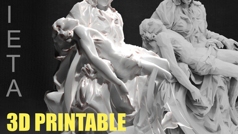 Michelangelo Pieta Low poly style 3D print model 3D print model