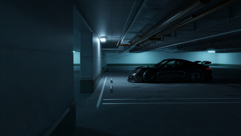 Cinematic Car Parking Lot 3D Blender File (Textured)