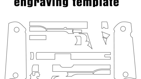 ArtStation - 1911 Gun engraving blank template vector, svg, dxf