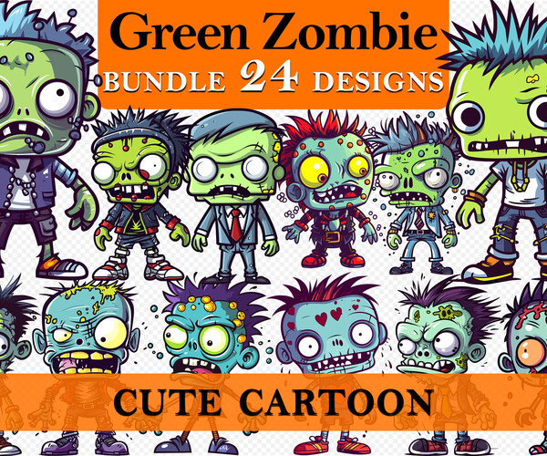 cute cartoon zombies for kids
