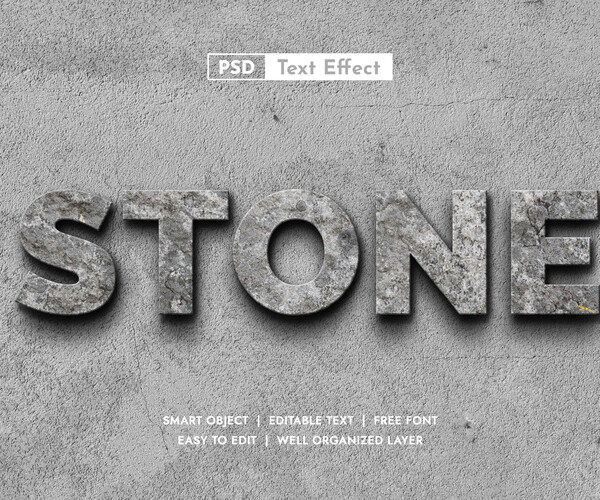 ArtStation - Stone PSD fully editable text effect. Layer style PSD ...