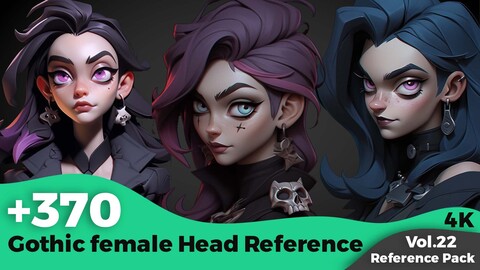 +370 Gothic Female Head References (4k)