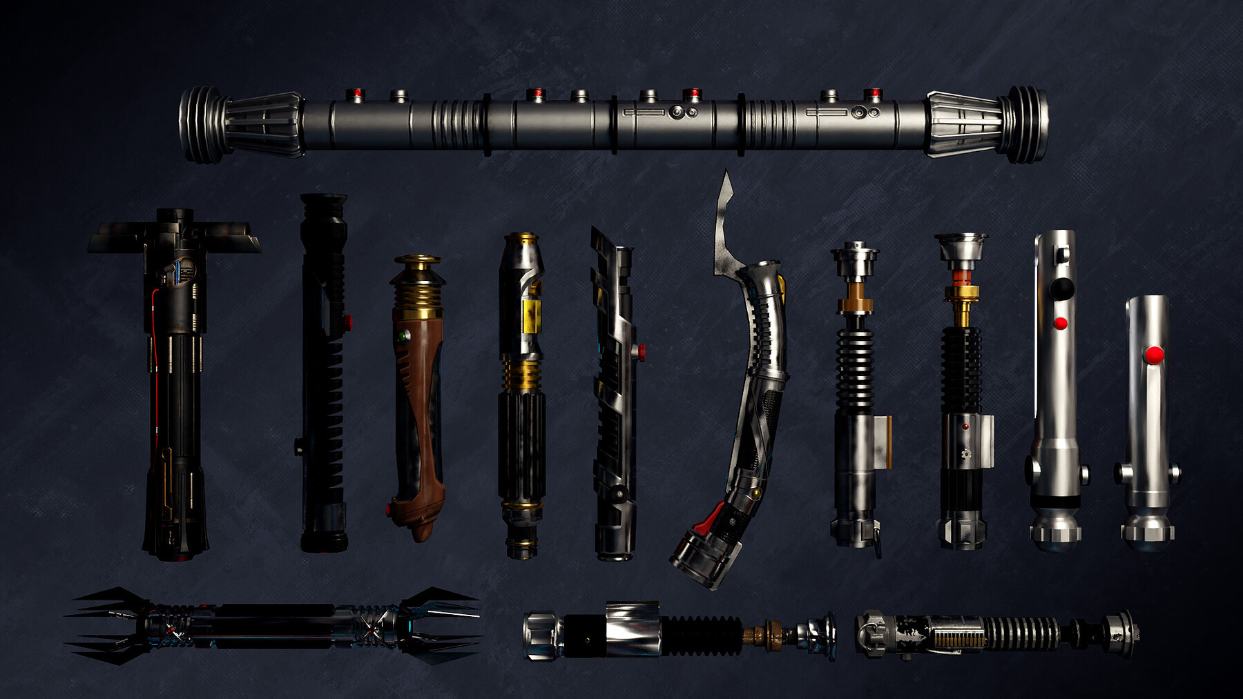 Artstation - 20 Realistic Lightsabers 3d Models With Textures 