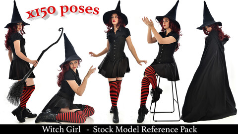 x150  Witch Girl - Fantasy Stock Model Reference Pack