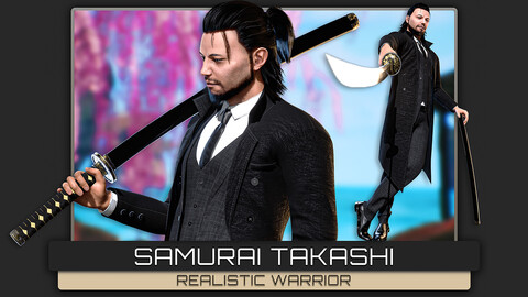 Samurai Takashi - Low Poly Realistic Warrior - Animated Katana Master Character - Japanese Bushido Code - #17