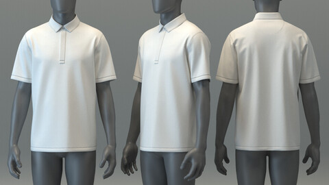 Polo Shirt with Hidden Placket